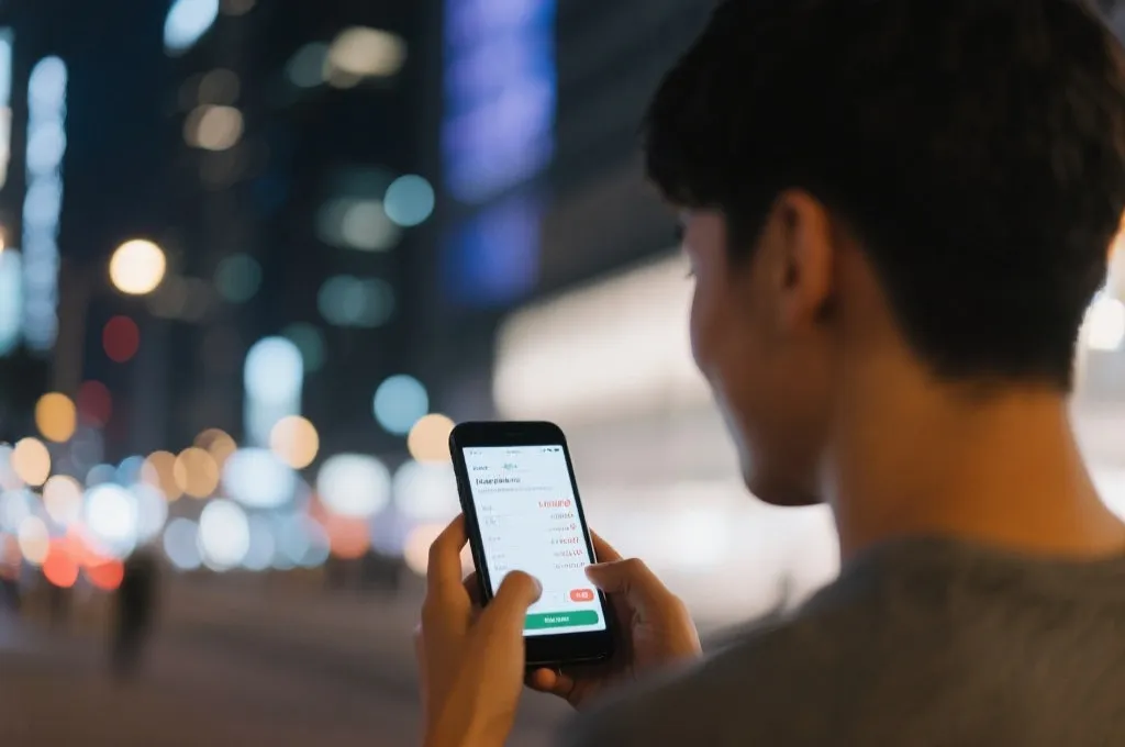 用户在手机上查询开奖结果的场景